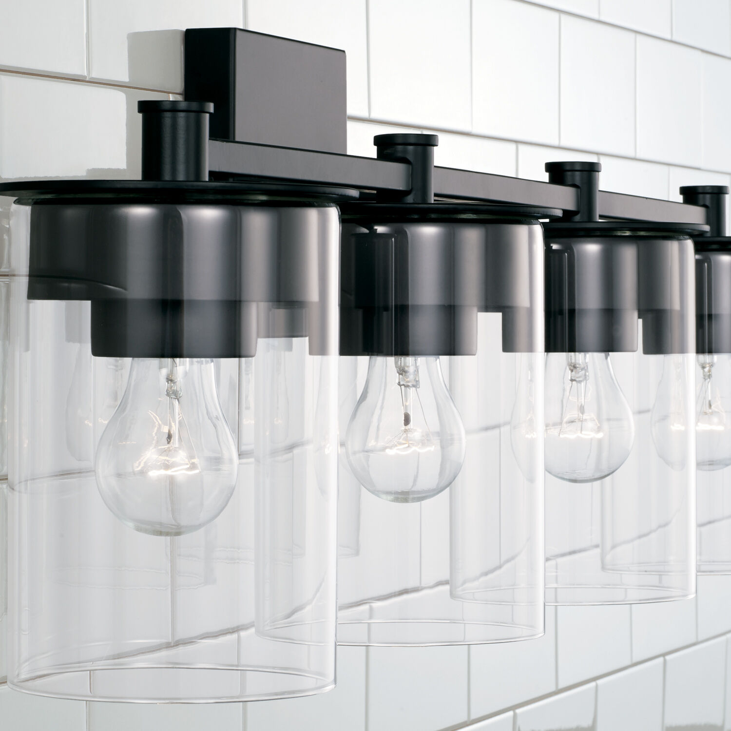 Mason 4 Light 30 inch Matte Black Vanity Light Wall Light