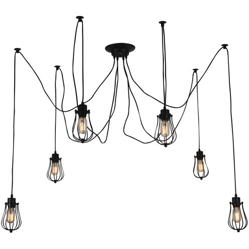 Tomaso 6 Light 28 inch Black Multi Light Pendant Ceiling Light