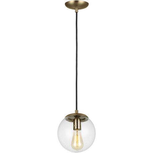 Leo - Hanging Globe 1 Light 8 inch Satin Brass Pendant Ceiling Light