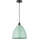Edison Plymouth Dome 1 Light 12 inch Oil Rubbed Bronze Mini Pendant Ceiling Light