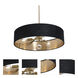 Celine 3 Light 24 inch Satin Brass Pendant Ceiling Light in Black/Gold, Dual Mount
