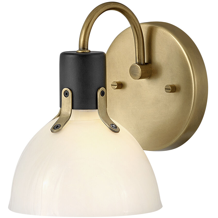 Argo 1 Light 7.25 inch Heritage Brass with Black Vanity Light Wall Light