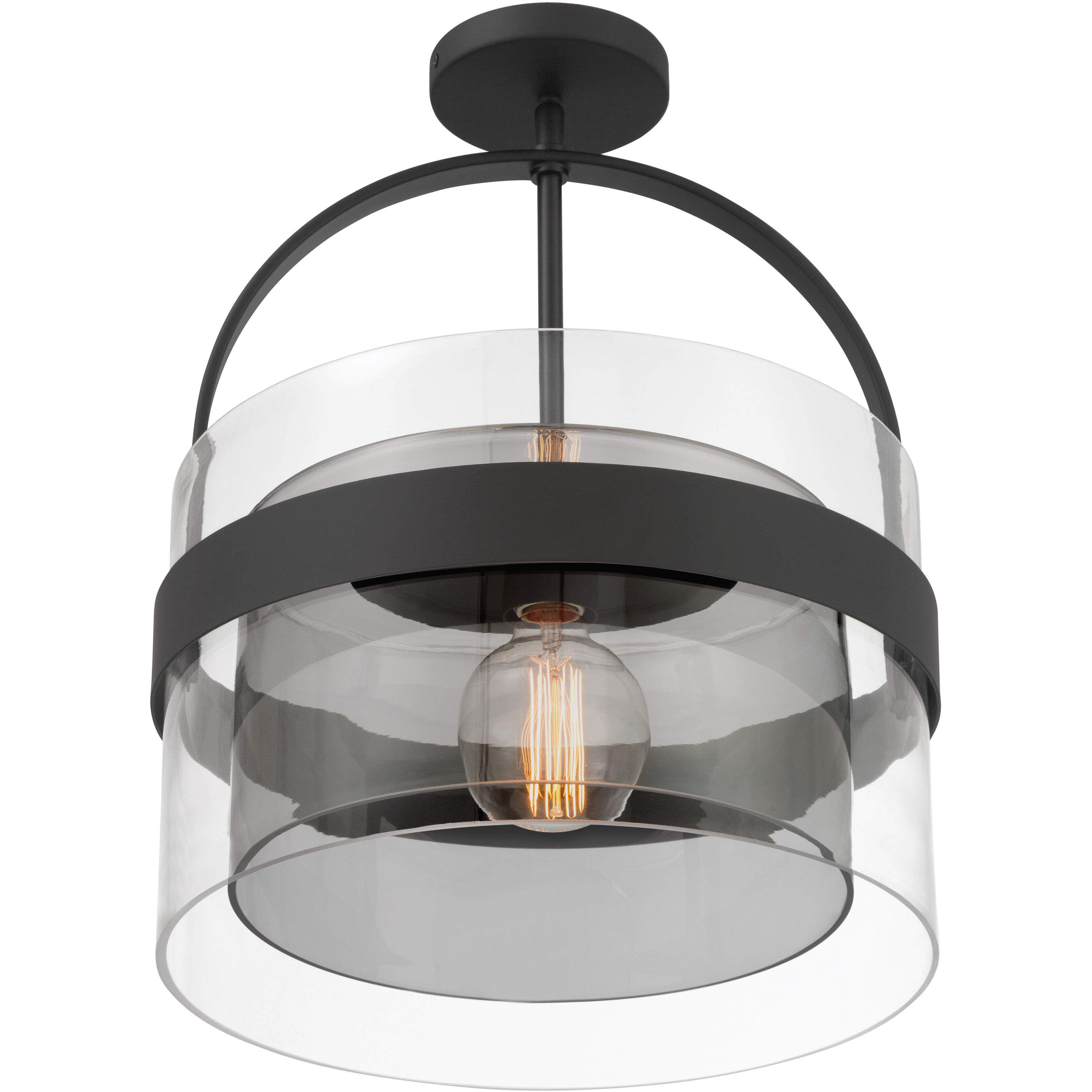 Ravik 1 Light 15.5 inch Dark Matte Black Convertible Pendant/Semi-Flush Mount Ceiling Light
