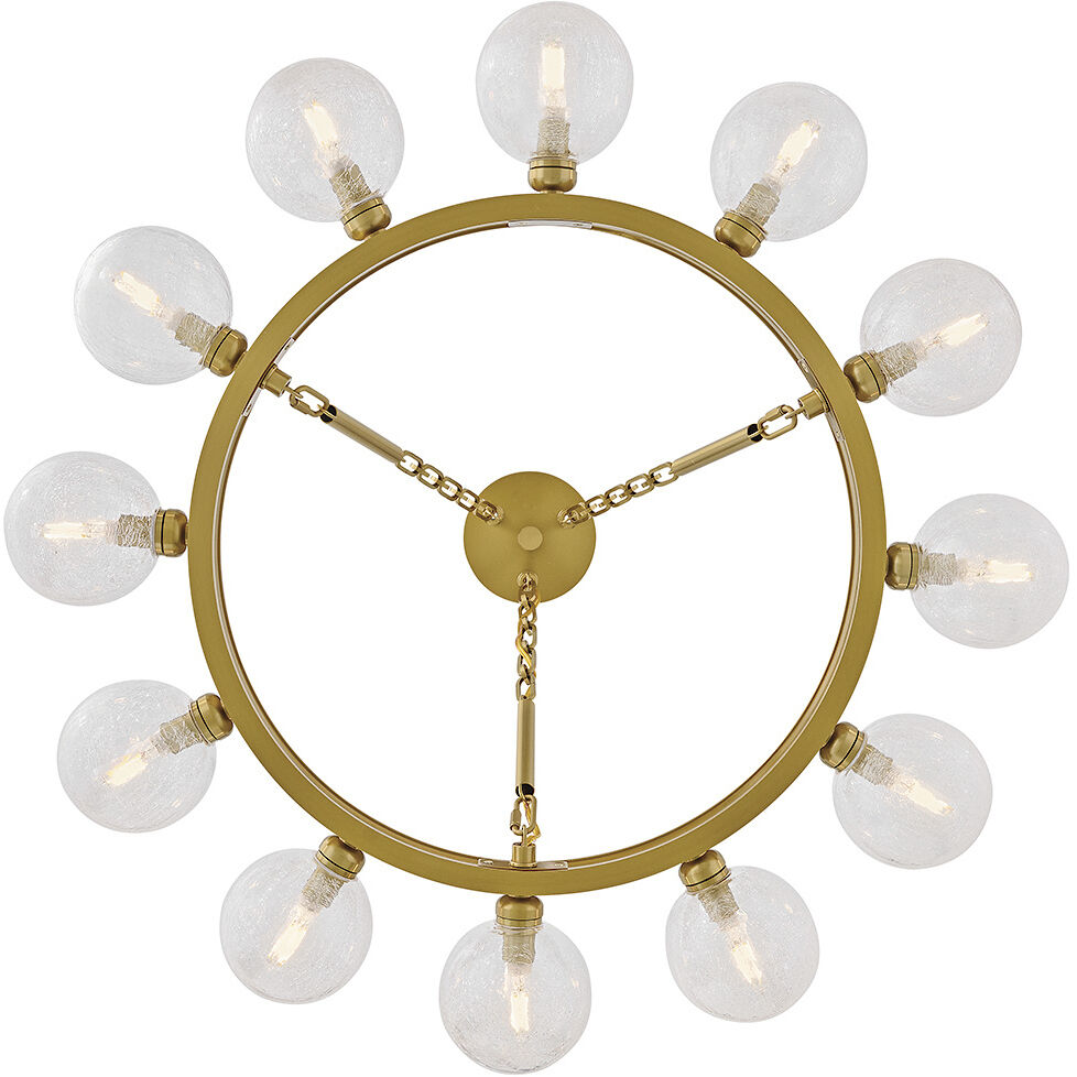 Coco 12 Light 32 inch Lacquered Brass Chandelier Ceiling Light