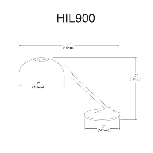 Modern 17 inch 100.00 watt Black Task Table Lamp Portable Light