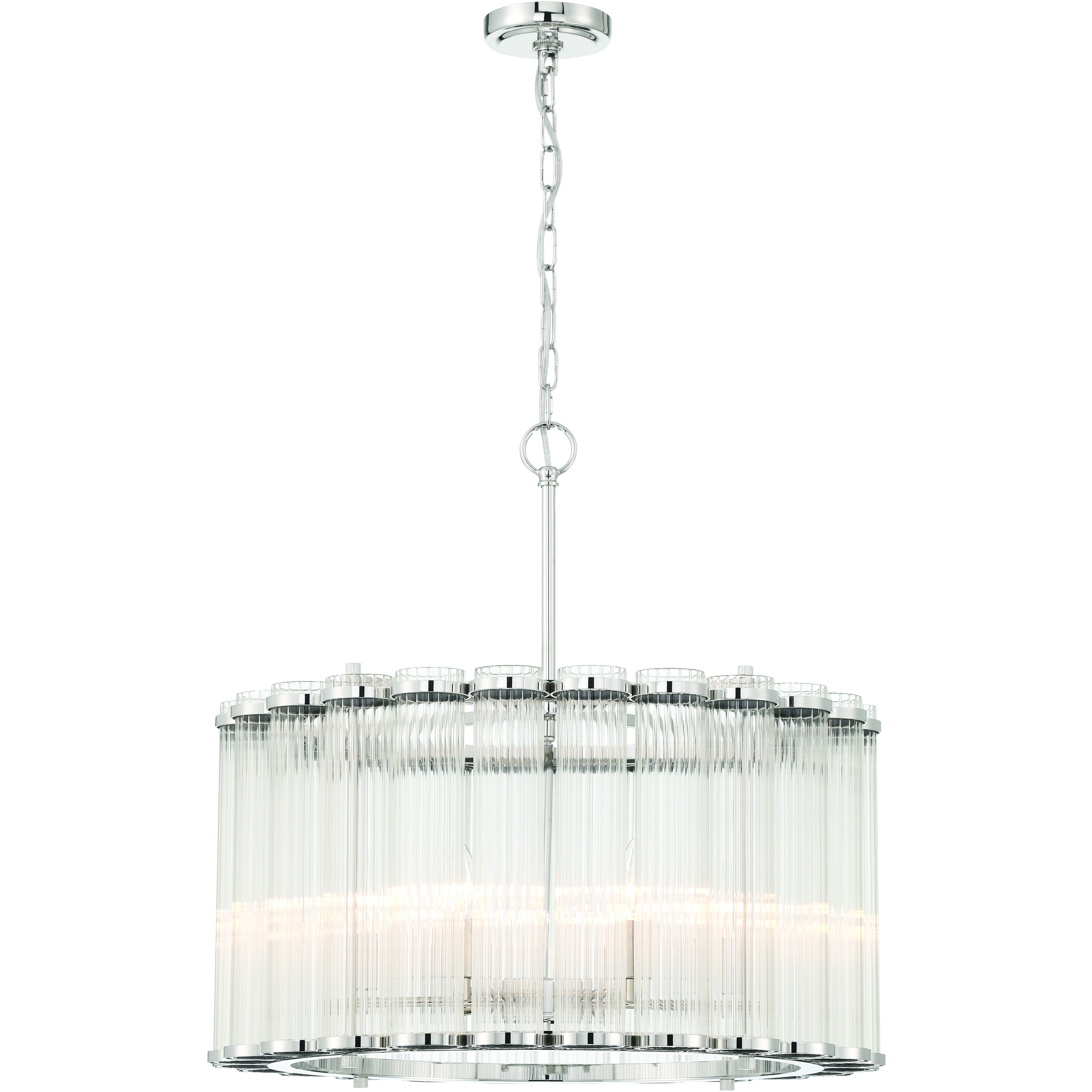 Glasbury 6 Light 24 inch Polished Nickel Chandelier Ceiling Light