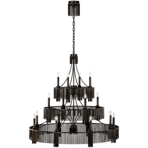 Fisher Weisman Sutton LED 50.25 inch Bronze Three Tier Chandelier Ceiling Light