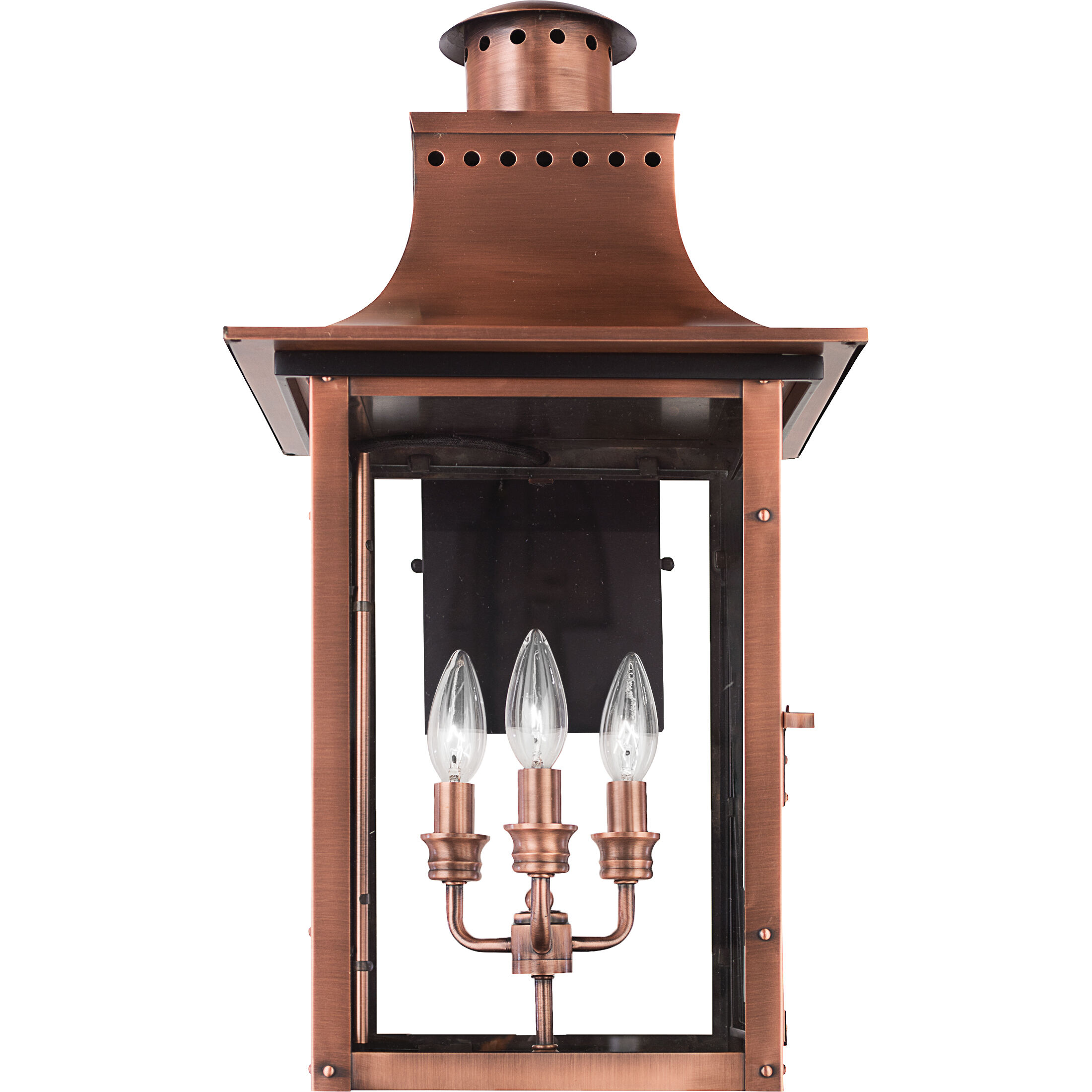Chalmers 3 Light 23 inch Aged Copper Outdoor Wall Lantern