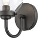 Fairbanks Sconce Wall Light in Clear Glass, Matte Black