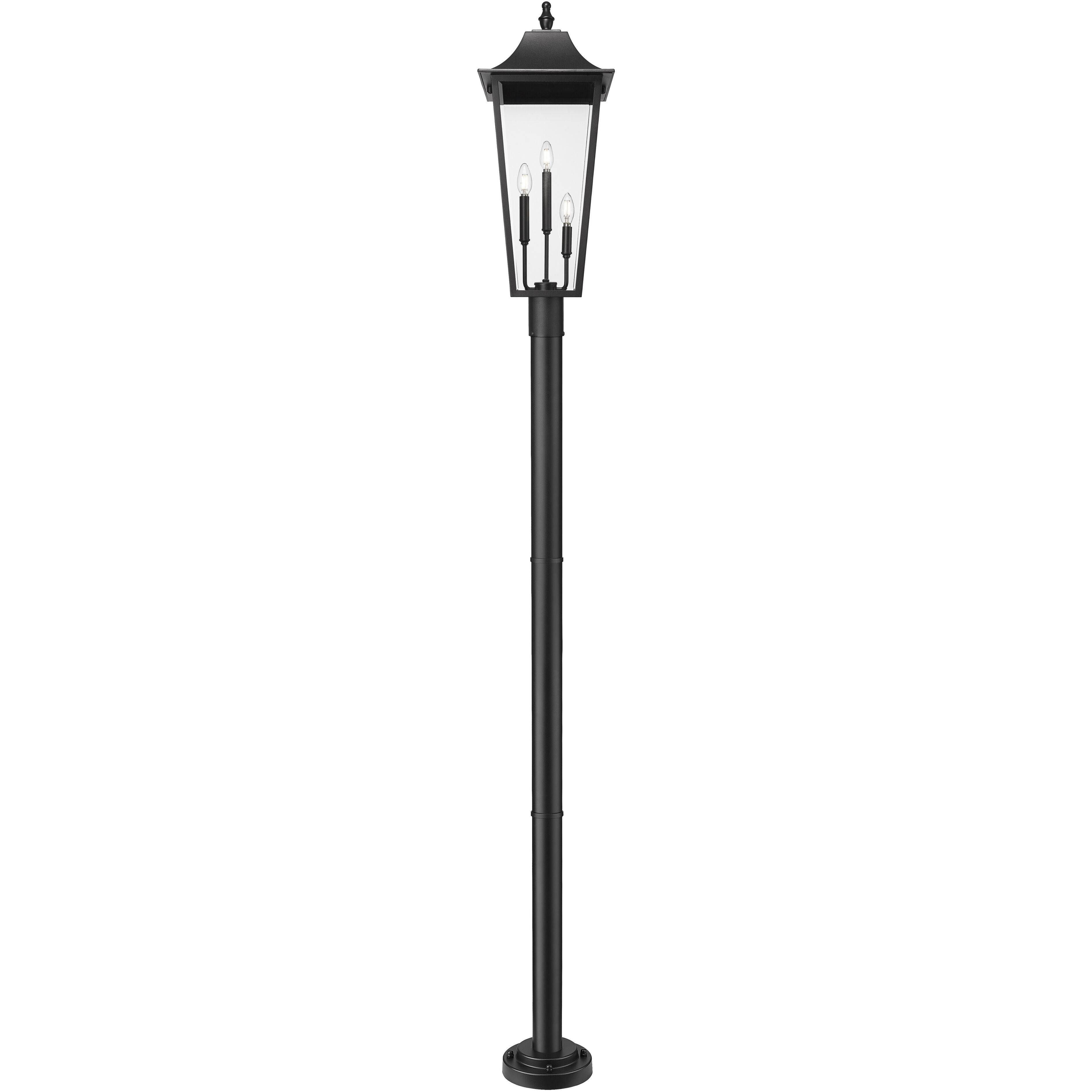 Gannon 3 Light 105.25 inch Black Outdoor Post Mounted Fixture in G9