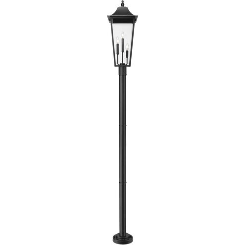 Gannon 3 Light 105.25 inch Black Outdoor Post Mounted Fixture in G9