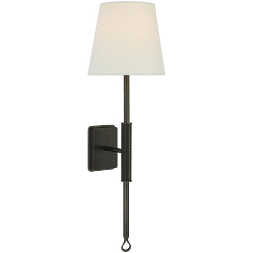 Amber Lewis Griffin LED 6.5 inch Bronze and Chocolate Leather Tail Sconce Wall Light