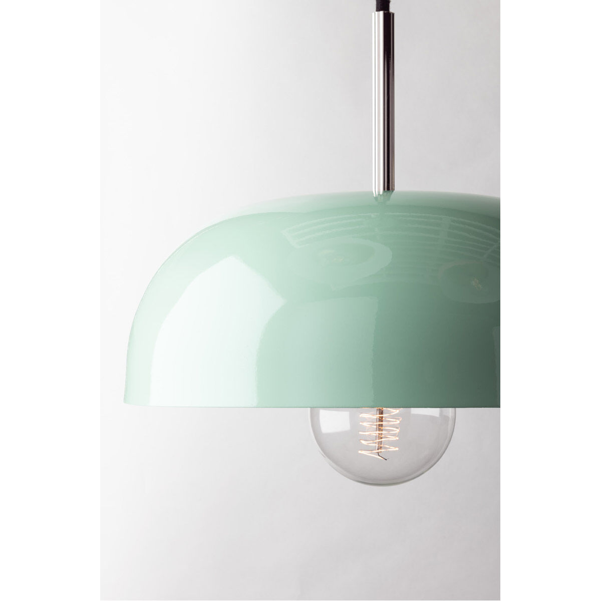 Avery 1 Light 14 inch Polished Nickel Pendant Ceiling Light in Polished Nickel and Mint