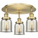 Bell 3 Light 16.75 inch Brushed Brass Flush Mount Ceiling Light in Silver Plated Mercury