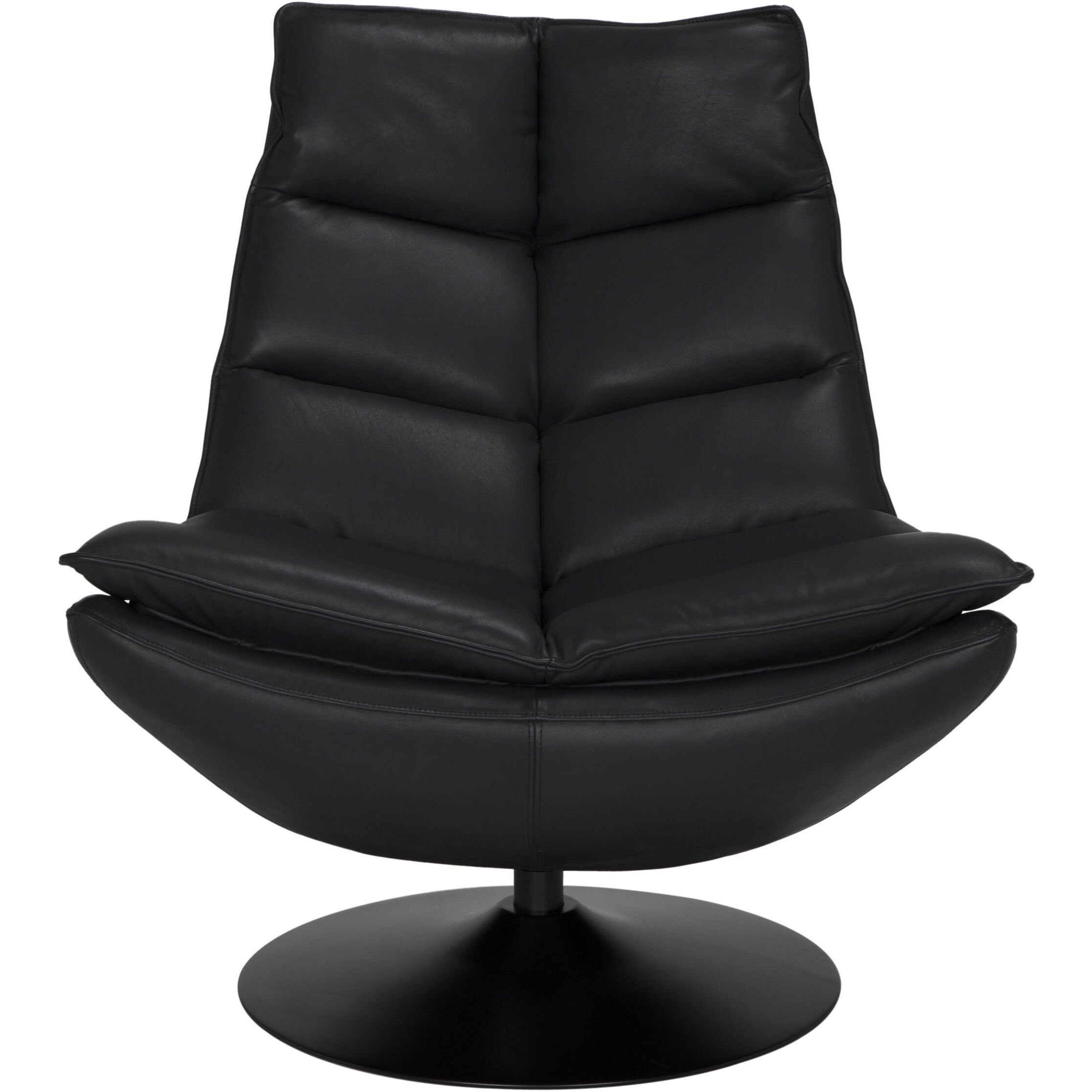 Dante Santosa Matte Black and Black Powder Coat Swivel Chair