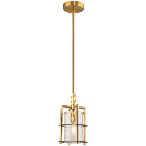 Burford LED 5 inch Brass and Black Pendant Ceiling Light