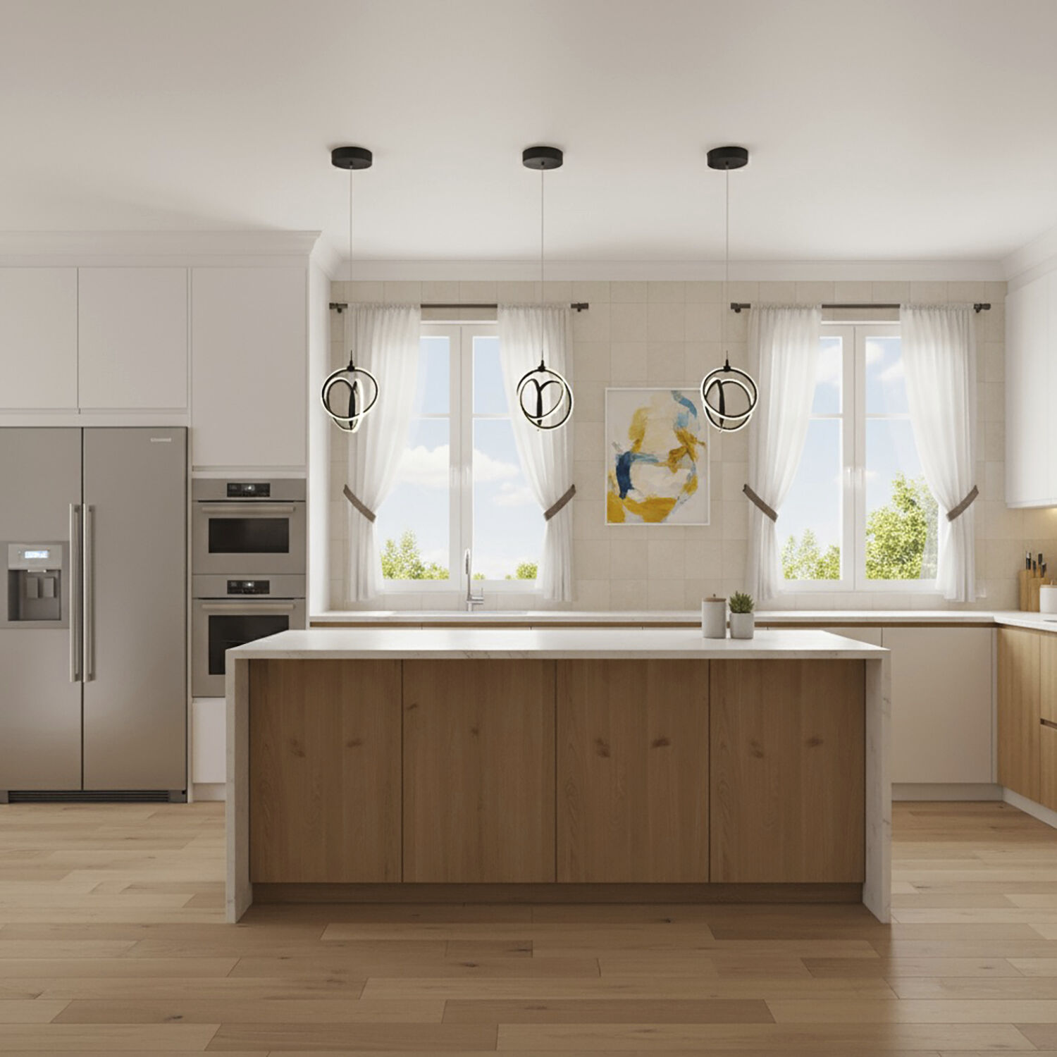 Rose LED 7.5 inch Black Pendant Ceiling Light