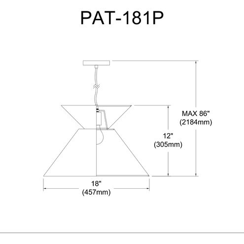 Patricia 1 Light 18 inch Black Pendant Ceiling Light