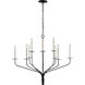 Ian K. Fowler Belfair LED 36.25 inch Aged Iron Two-Tier Chandelier Ceiling Light, Large