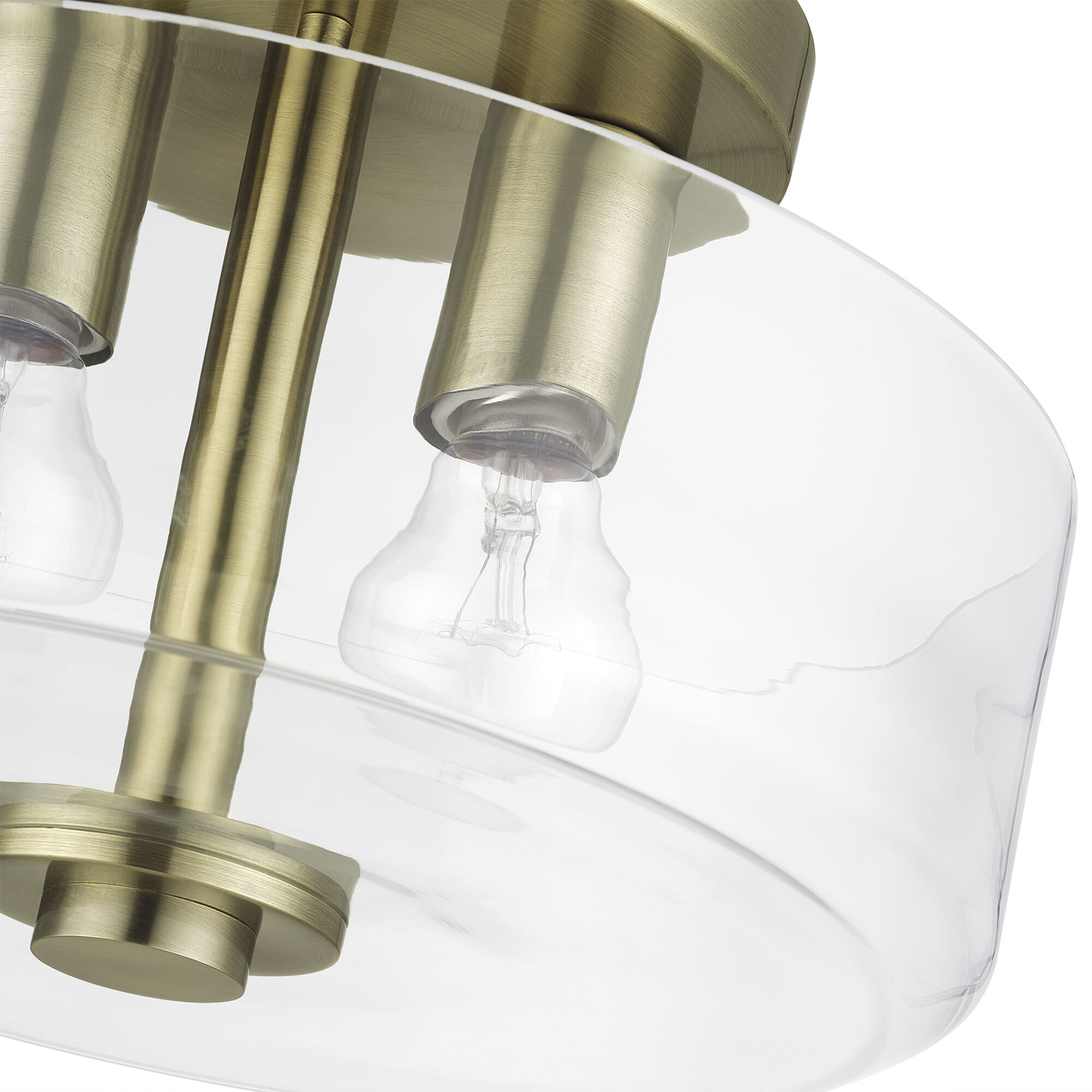 Whitworth 2 Light 12.25 inch Antique Brass Semi-Flush Ceiling Light