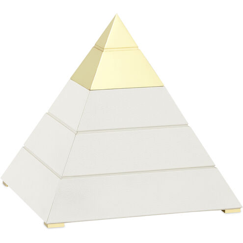 Mastaba White/Polished Brass Pyramid, Large
