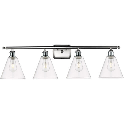 Ballston Ballston Cone LED 38 inch Brushed Satin Nickel Bath Vanity Light Wall Light in Clear Glass