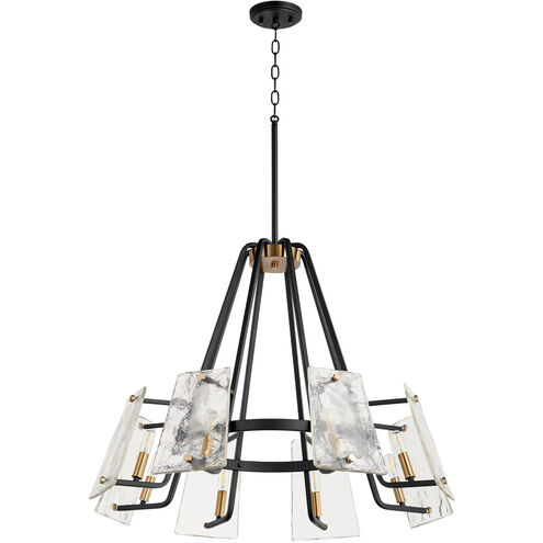 Tioga 8 Light 32 inch Noir with Aged Brass Chandelier Ceiling Light