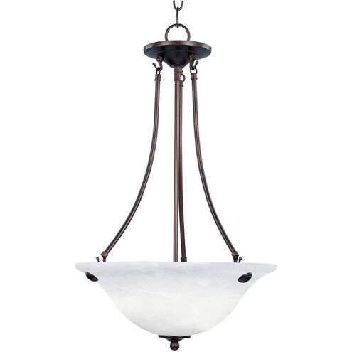 Malaga 3 Light 16 inch Oil Rubbed Bronze Invert Bowl Pendant Ceiling Light in Marble