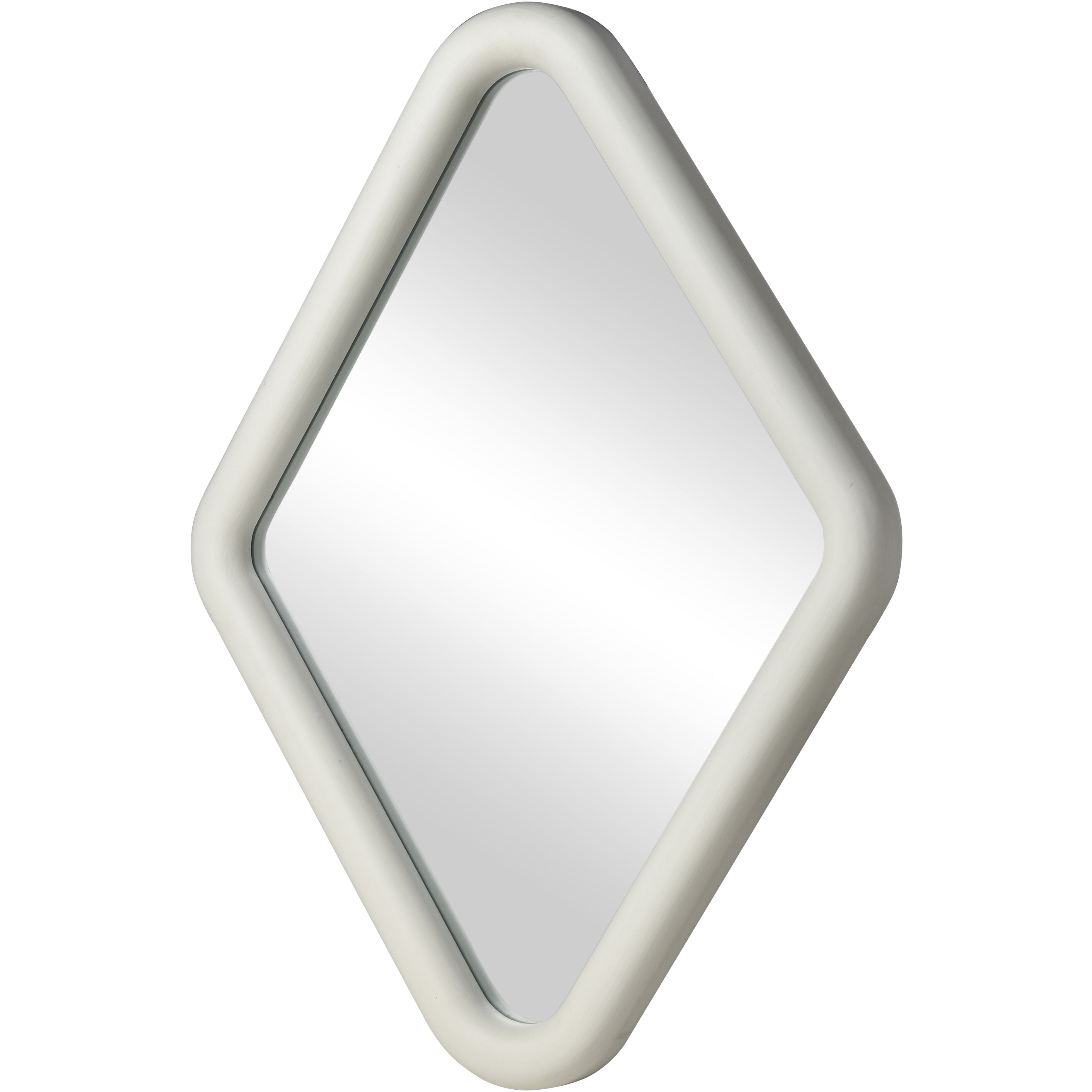 Diamond 33 X 25 inch White with Mirror Wall Mirror
