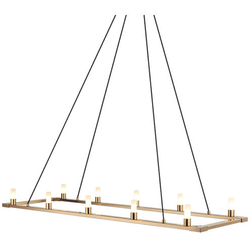 Cascadian 10 Light 15 inch Aged Gold Brass Chandelier Ceiling Light