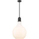 Amherst LED 15.75 inch Matte Black Pendant Ceiling Light in Matte White Glass