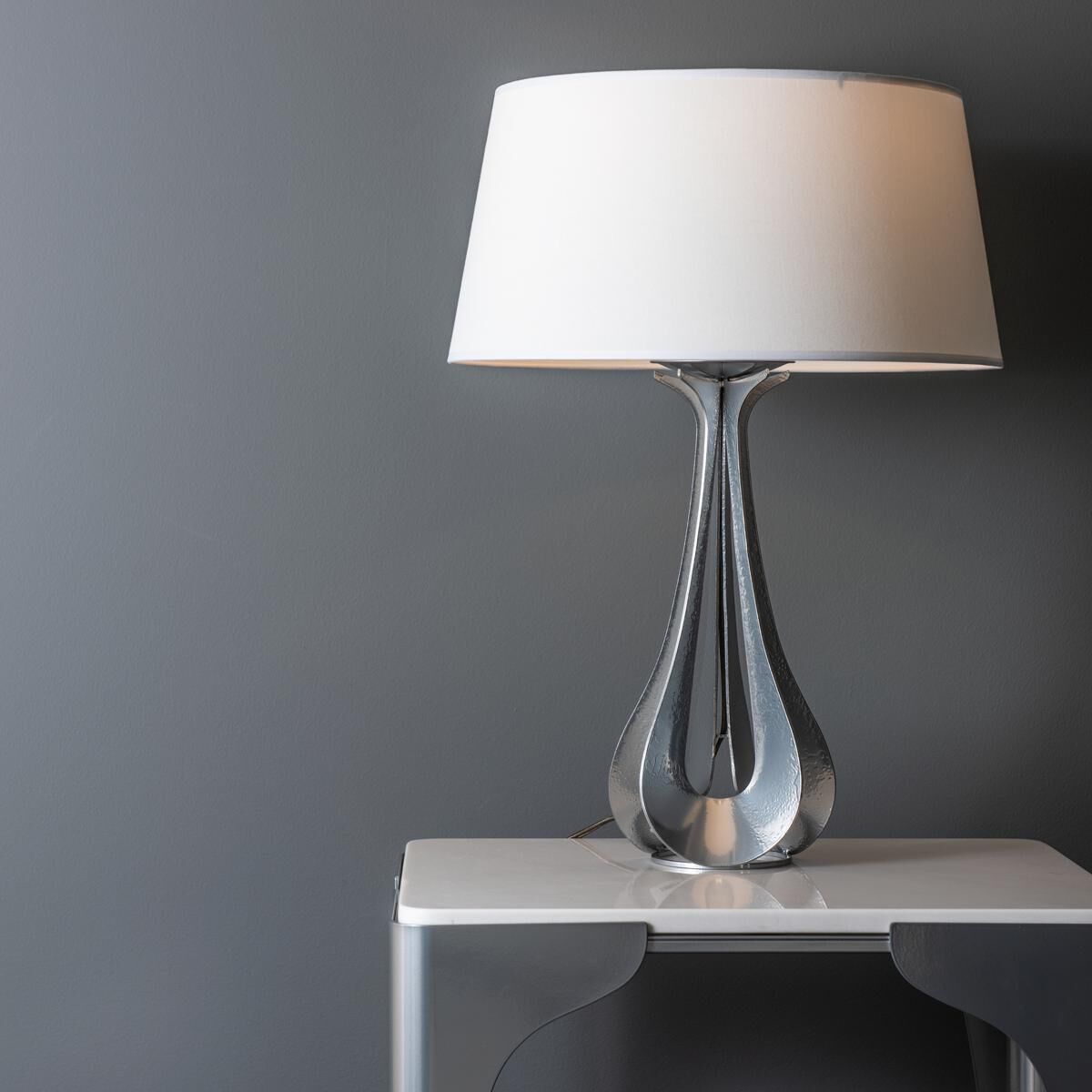 Cove 24.4 X 22.4 inch Sterling Side Table, Marble Top