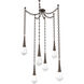 Raindrop LED 13.6 inch Flat Bronze Swag Multi-Pendant Ceiling Light in 3000K LED, Oval Chain