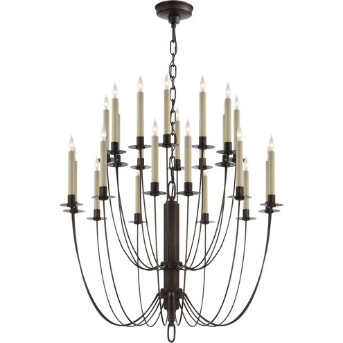 Thomas O'Brien Erika 24 Light 28.75 inch Aged Iron Two-Tier Chandelier Ceiling Light