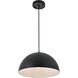 Forte 1 Light 14 inch Black Pendant Ceiling Light