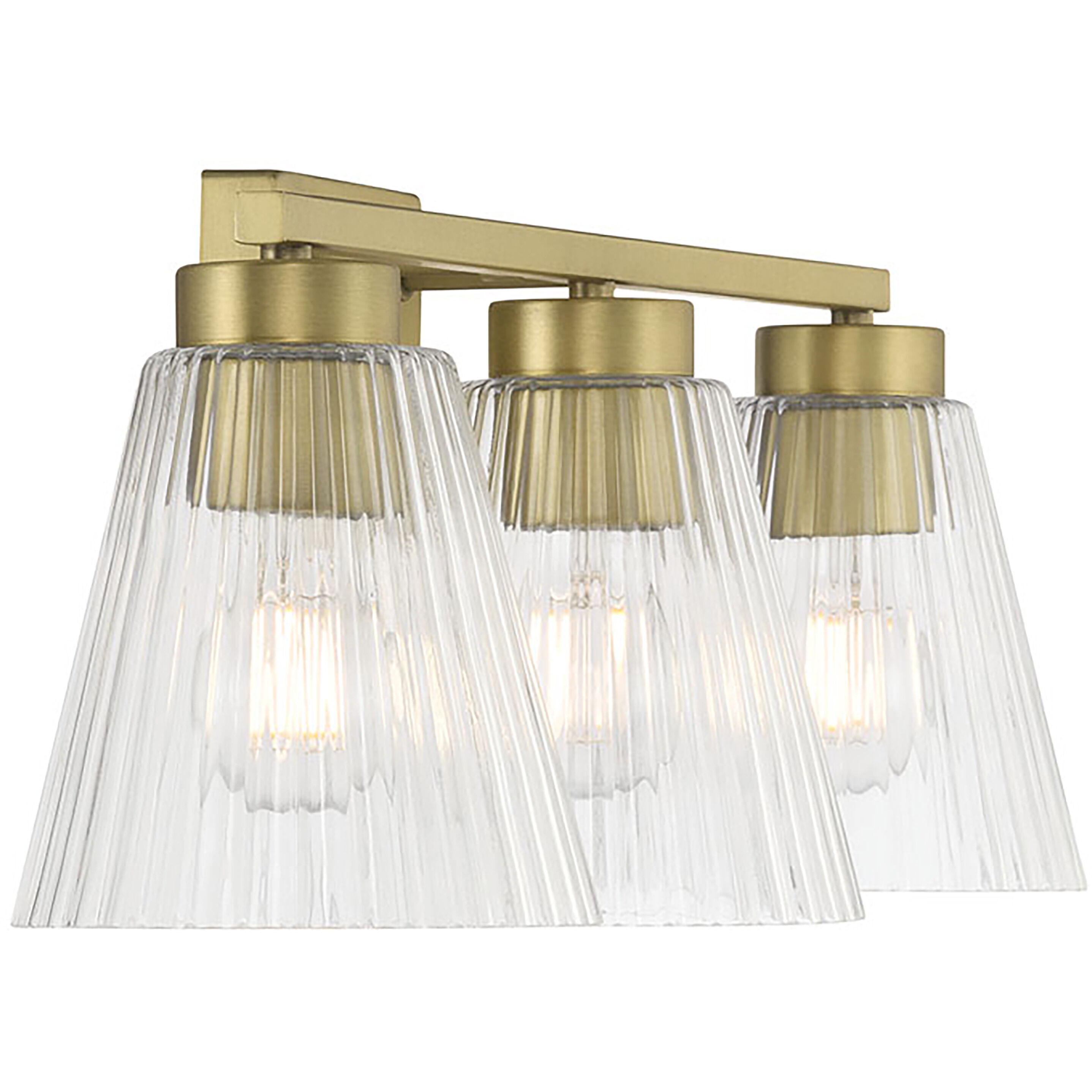 Riville 3 Light 22.75 inch Vintage Brass Bathroom Vanity Light Wall Light