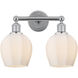 Edison Norfolk 2 Light 15 inch Polished Chrome Bath Vanity Light Wall Light in Matte White Glass