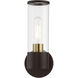 Banca 1 Light 4 inch Bronze with Antique Brass Accent ADA Single Sconce Wall Light, Single