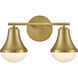 Haddie LED 14.5 inch Lacquered Brass Bath Light Wall Light