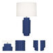 Dolly 27.5 inch 150 watt Cobalt Glazed Textured Ceramic Table Lamp Portable Light in Fondine