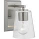 Vertex 1 Light 4.75 inch Brushed Nickel Bath Light Wall Light
