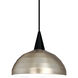 Cosmopolitan LED 7 inch Black Pendant Ceiling Light in 12, Brushed Nickel, Canopy Mount PLD