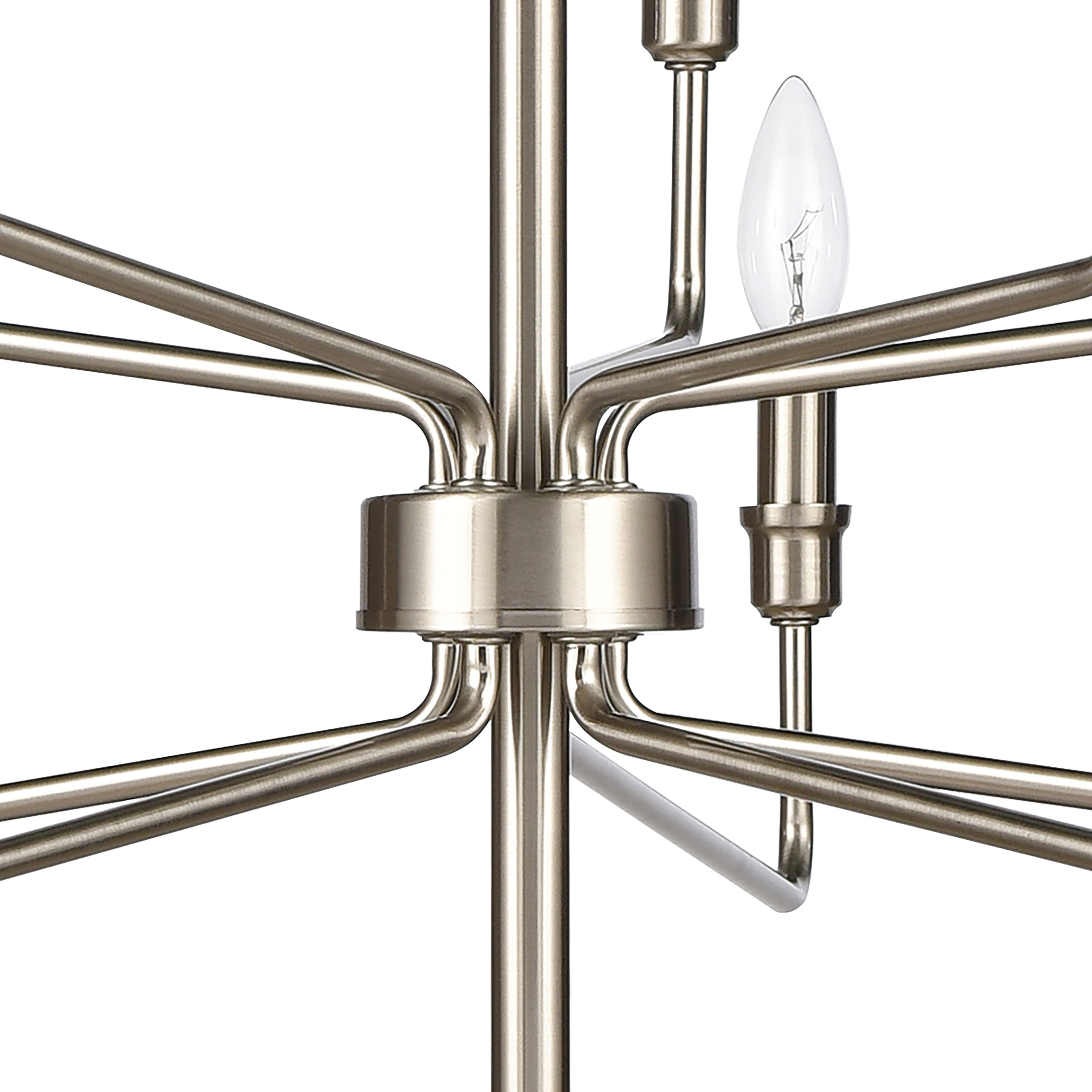 Saginaw 10 Light 34 inch Satin Nickel Chandelier Ceiling Light