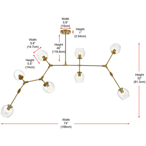 Cavoli 8 Light 32 inch Brass Chandelier Ceiling Light