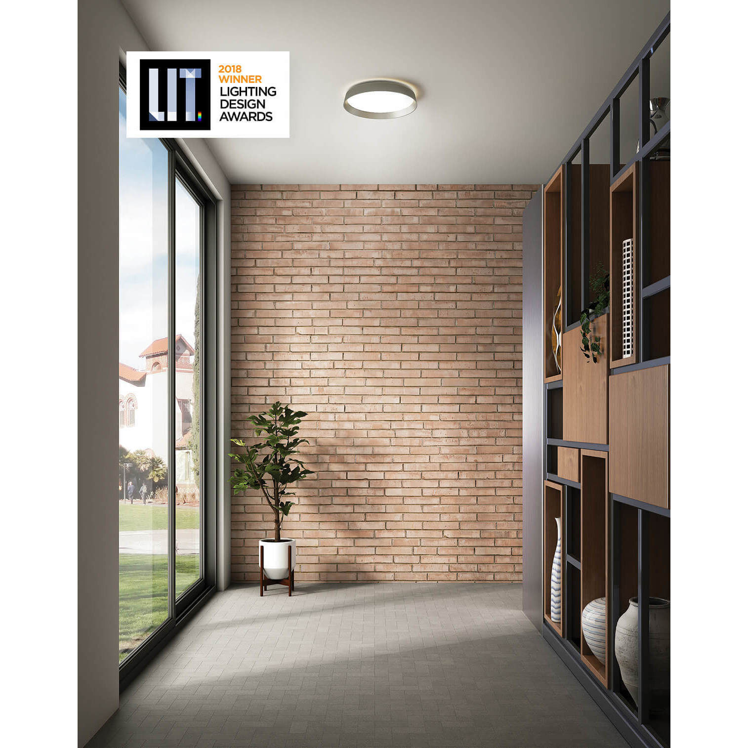 Aurora LED 12 inch Satin Nickel Flushmount Ceiling Light, Dual Light