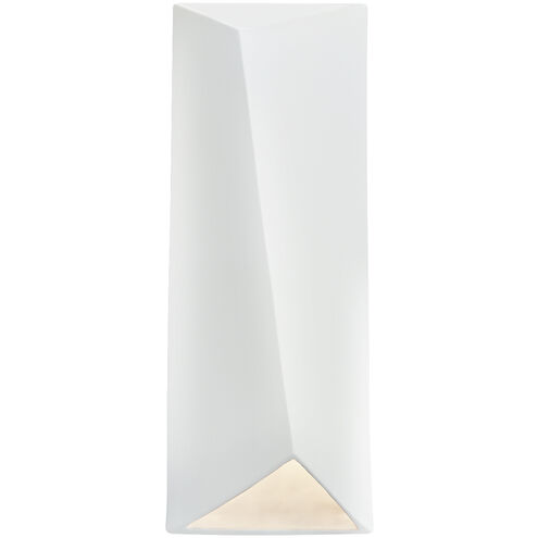 Ambiance LED 6 inch Gloss White ADA Wall Sconce Wall Light, Closed Top Fixture, Diagonal