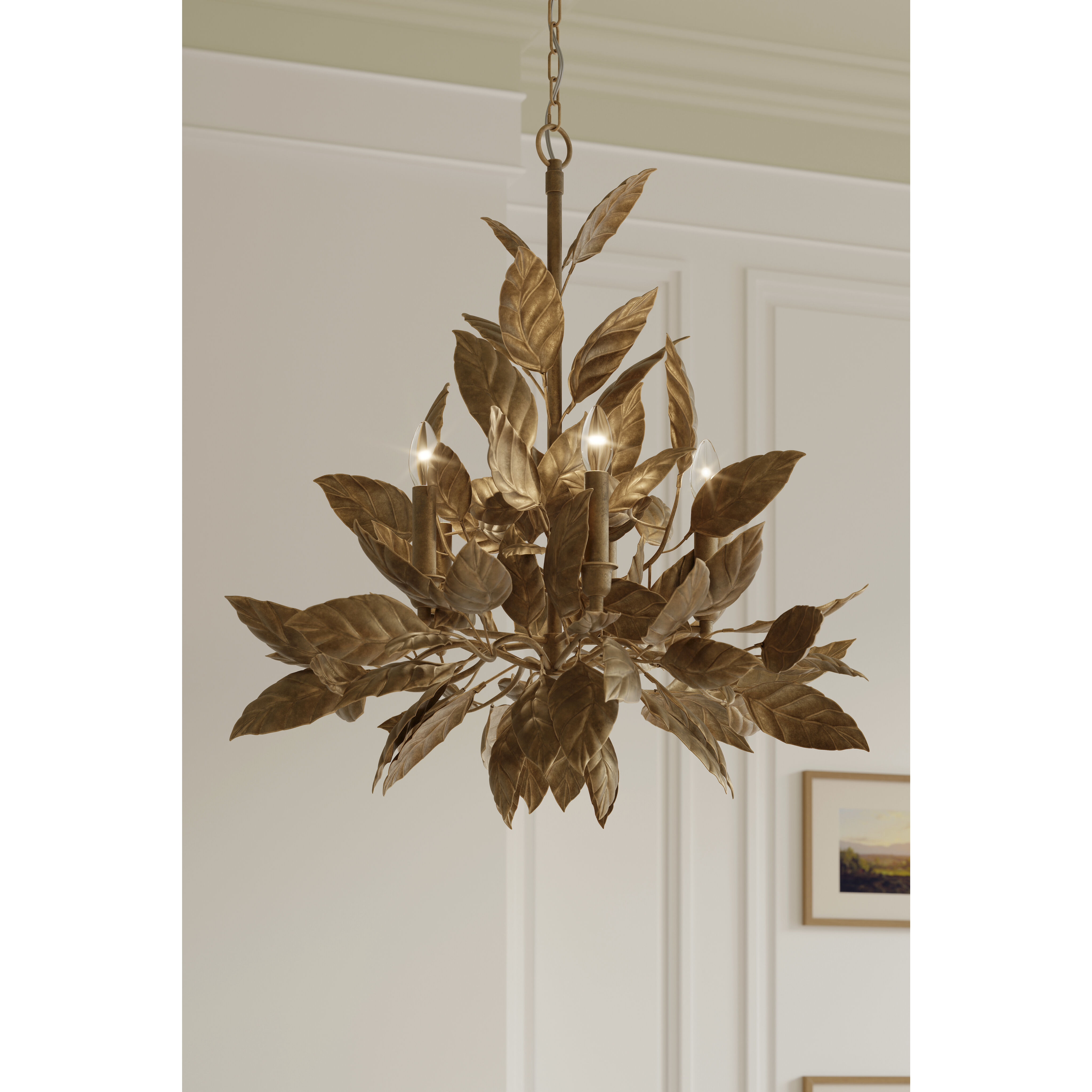 Seraphine 6 Light 28 inch Weathered Gold Chandelier Ceiling Light