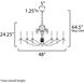 Eden 8 Light 48 inch Charcoal Gold Leaf Chandelier Ceiling Light