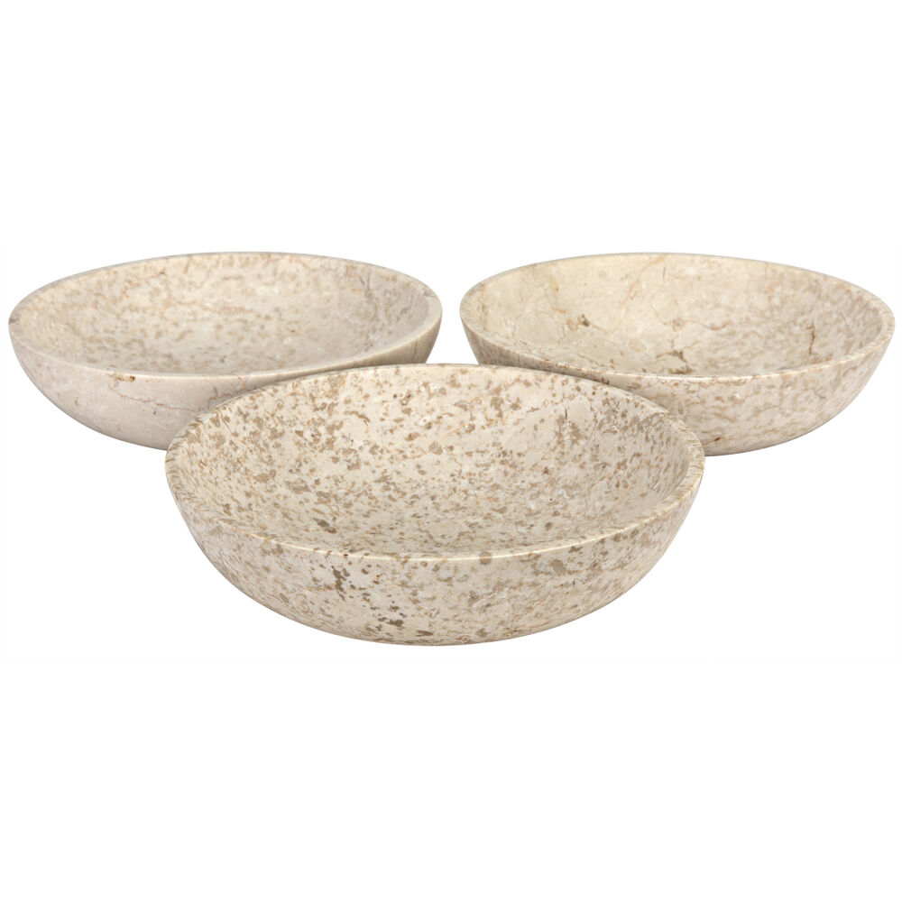 Marble 10 X 3 inch Bowls, Set of 3