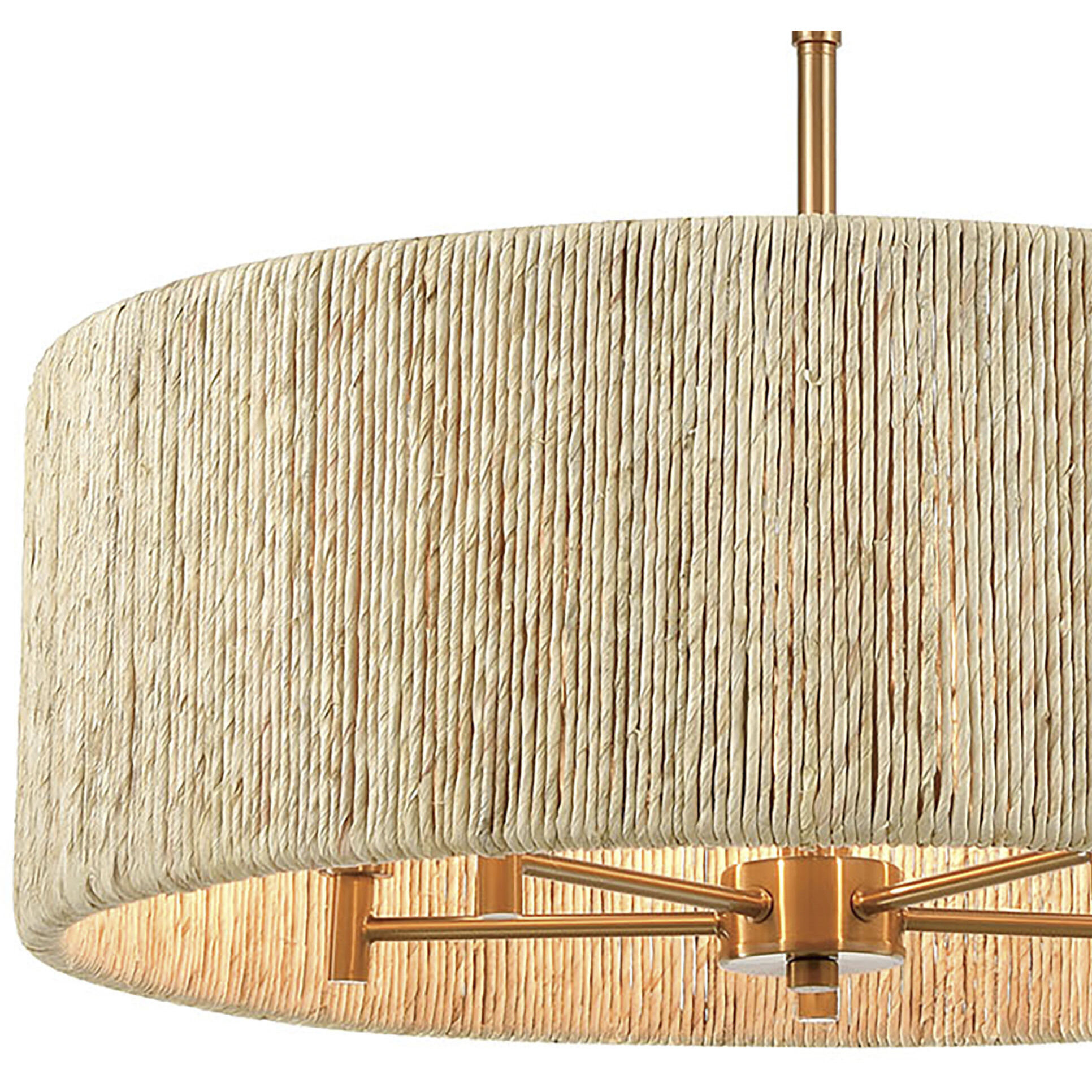 Abaca 5 Light 24 inch Satin Brass Chandelier Ceiling Light